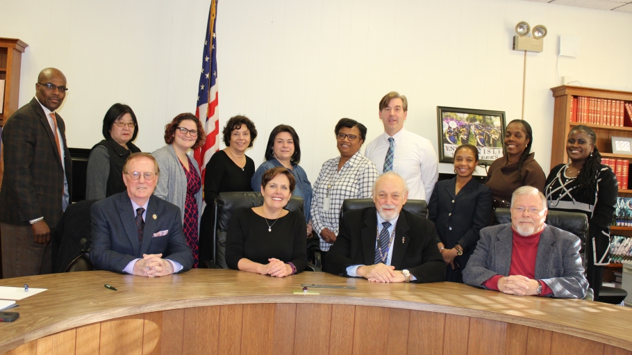 Professors and Dean Brown with Central Islip team