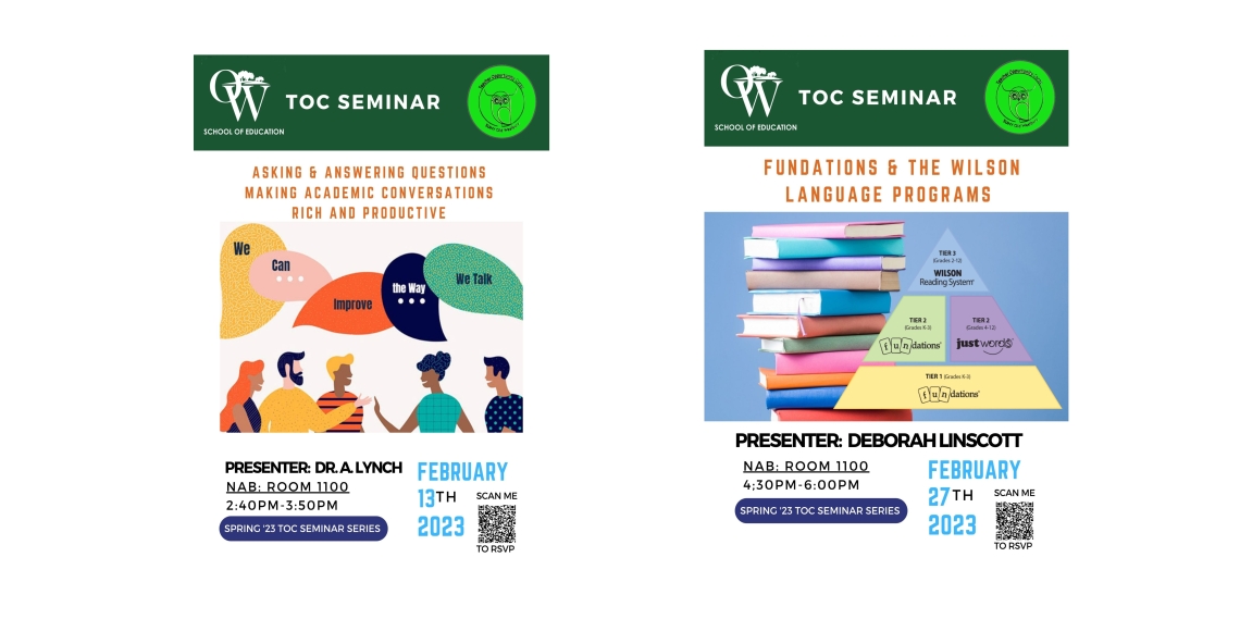 Flyer of February Teacher Opportunity Corps Seminars