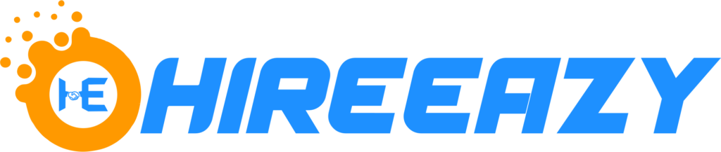 Logo reading Hireeazy in blue