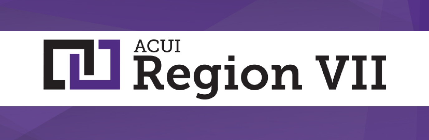 Purple and White Banner/logo that reads ACUI Region VII