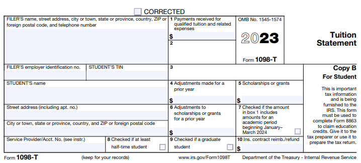 Form 1098-T 2023