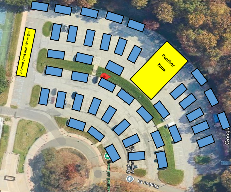 grids for alumni tailgate party in clarks center parking lot
