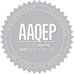 Gray seal of accreditation