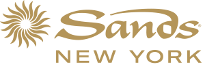 Text reading Sands New York in gold-colored font