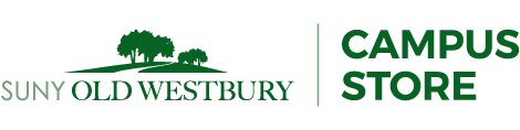 Logo that features college logo and text that reads Campus Store al in dark green