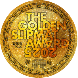 Gold circular award that reads The Gold Slipmat Award 2025