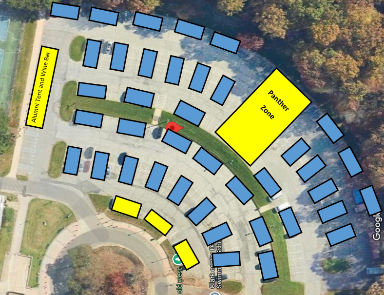grids for alumni tailgate party in clarks center parking lot