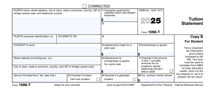 Form 1098-T 2025