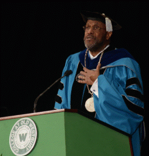 Rev. McMickle giving the Commencement Address