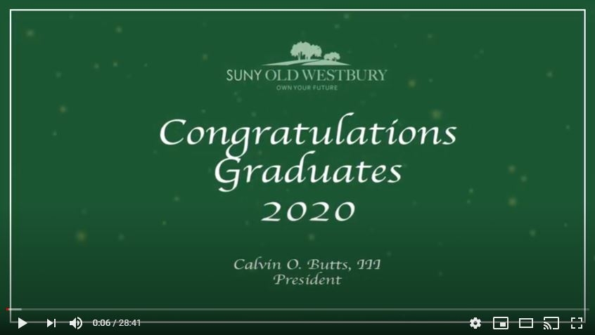 Screenshot of live commencement streaming