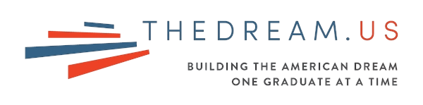 TheDream.US Logo in blue and red with slogan