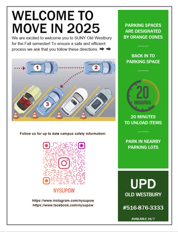Move In 2025 Flyer - Parking move in, parking, opening