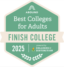 green badge with text reading Best College for Adults