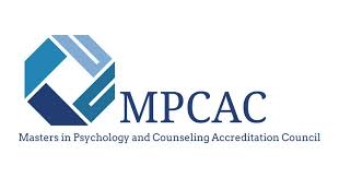 Logo i nshades of blue with octagnal shape and the letters M P C A C