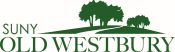 Illustration of green trees with a path winding between them with text reading SUNY Old Westbury with the acronym appearing next to the trees above the "Old Westbury"