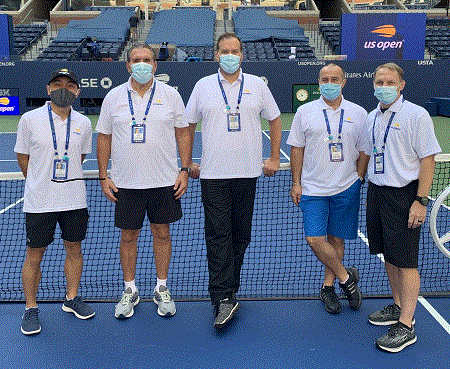 Five members of the US Open Athletic Training Team