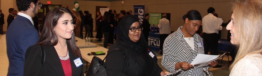 Students at the School of Business Accounting Career Networking Event