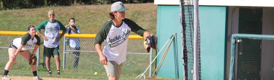 Student pitching to staff