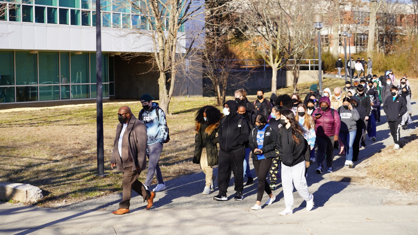 Students walking during the Inaugural Walk-the-Talk Peace Summit Students walking during the Inaugural Walk-the-Talk Peace Summit