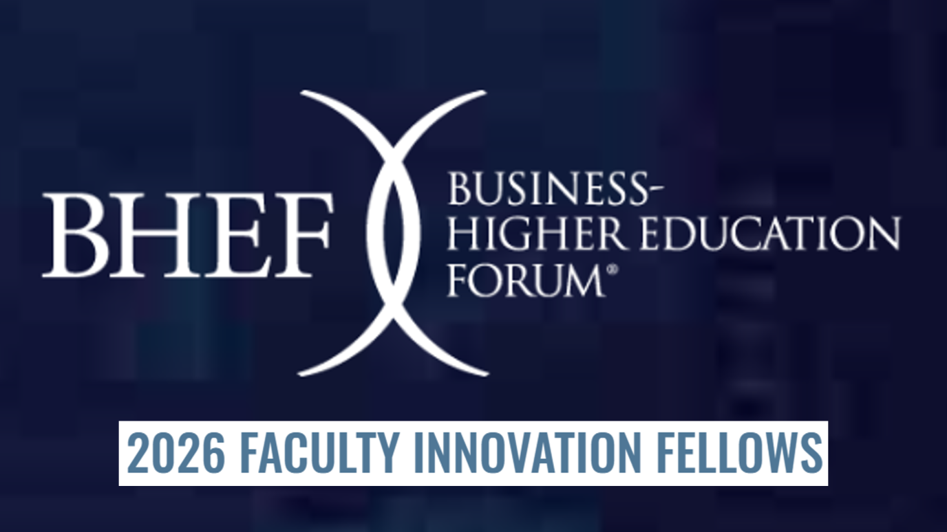 Text reading BHEF 2026 Innovation Fellows against a dark blue background