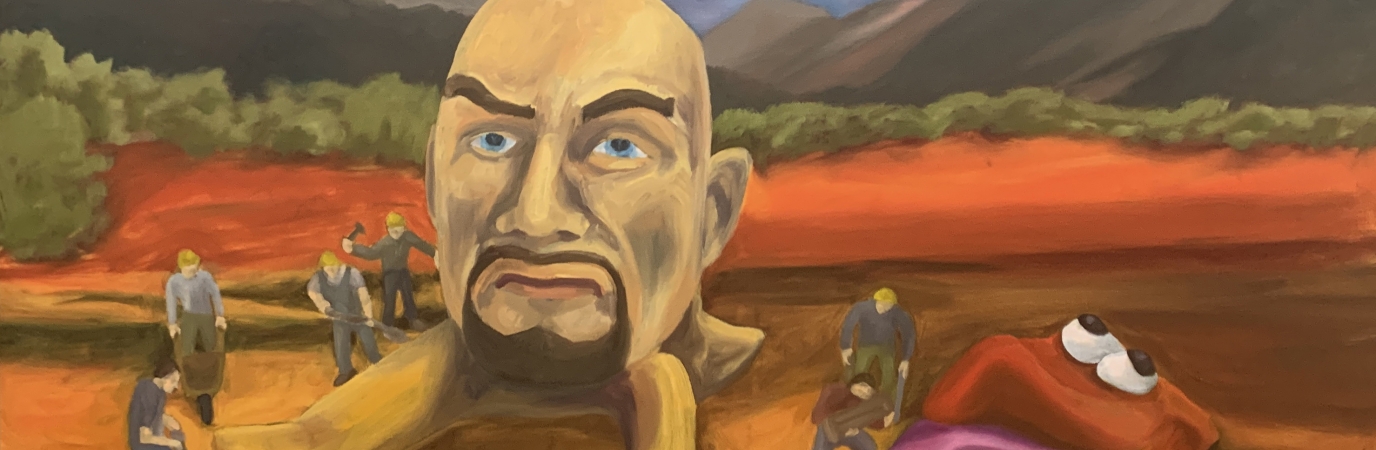 A Celestial Event Unfolds as the Machines are Built and Fed A painting by Fred Fleisher