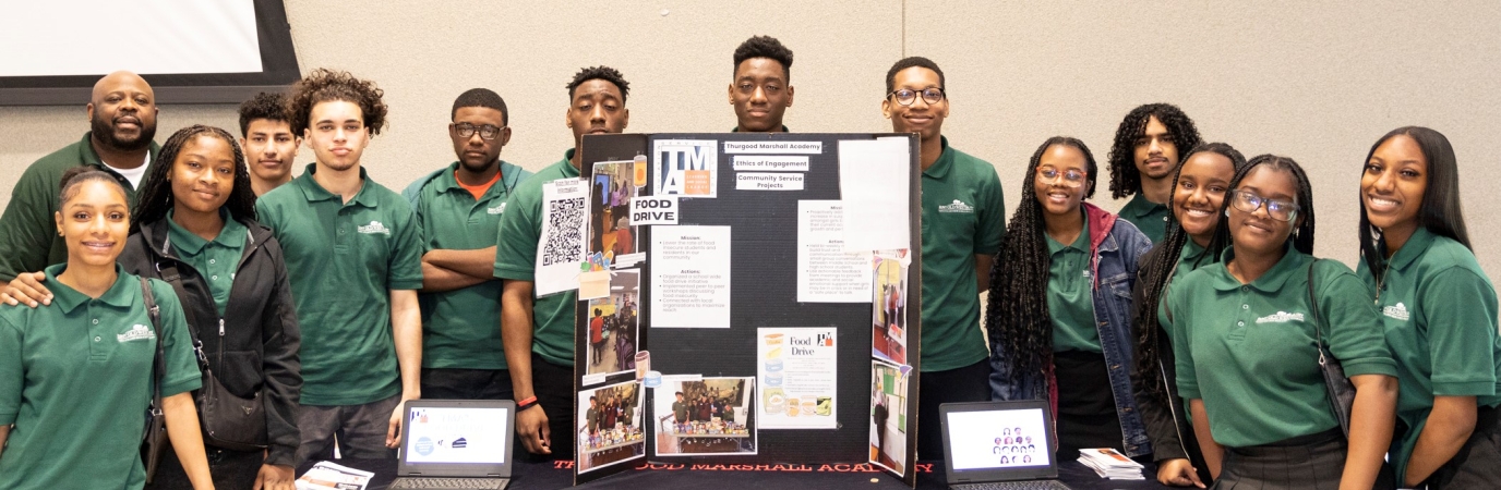 Students from Thurgood Marshall Academy
