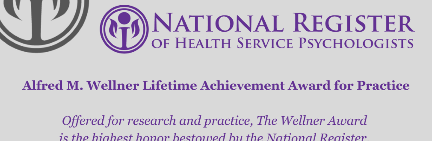 National Register logo and Wellner Awards in purple text on a gray background