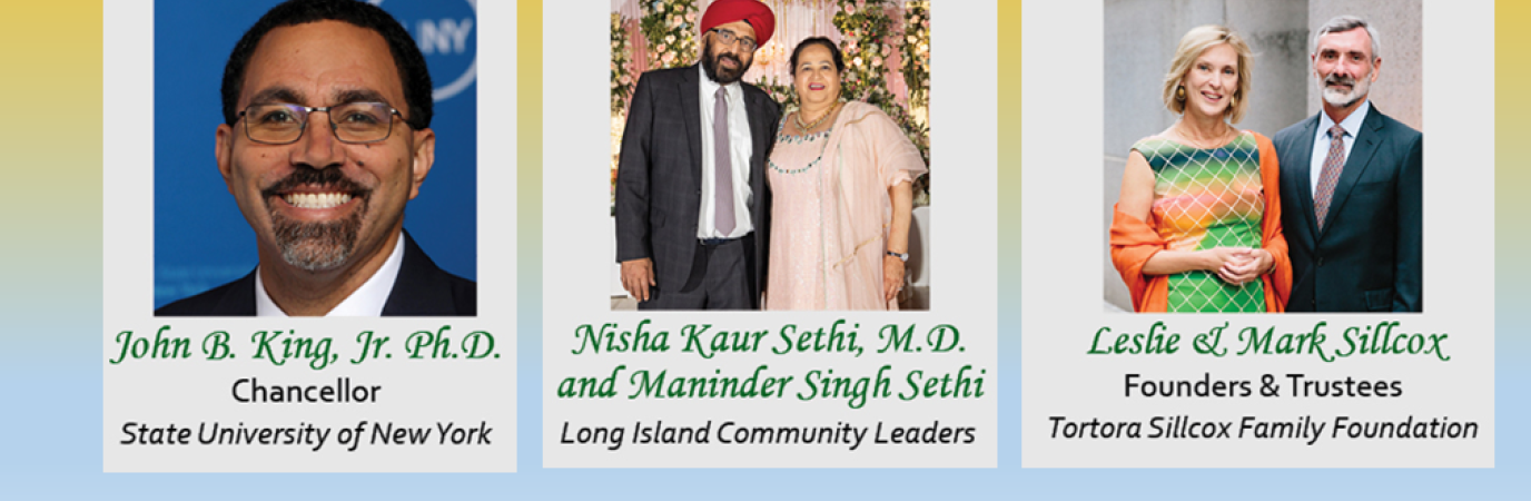 Photo of Black male, South Asian couple, and White couple under text reading Honorees