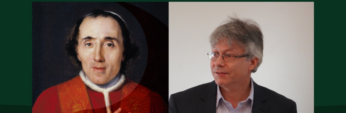 Photo of the book "Pie VII, Le Pape qui défia Napoléon” and it's author, Dr. Xavier Marechaux