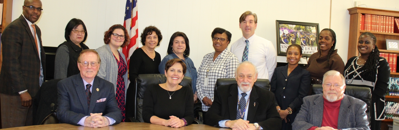 Professors and Dean Brown with Central Islip team