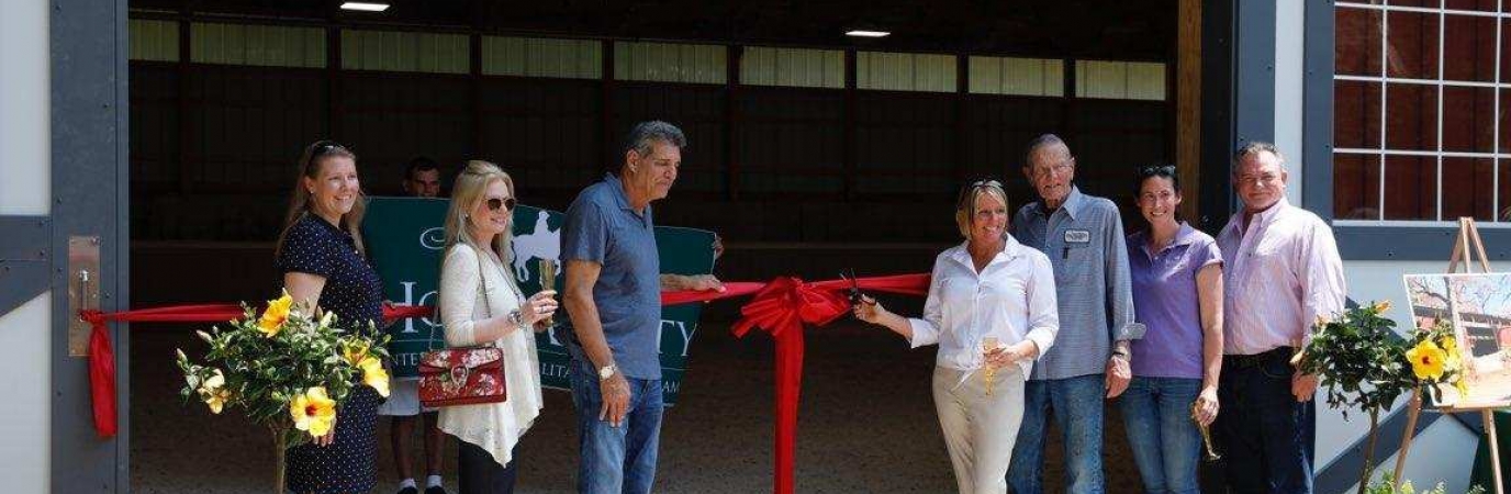 Indoor Ring Ribbon Cutting with Scissors