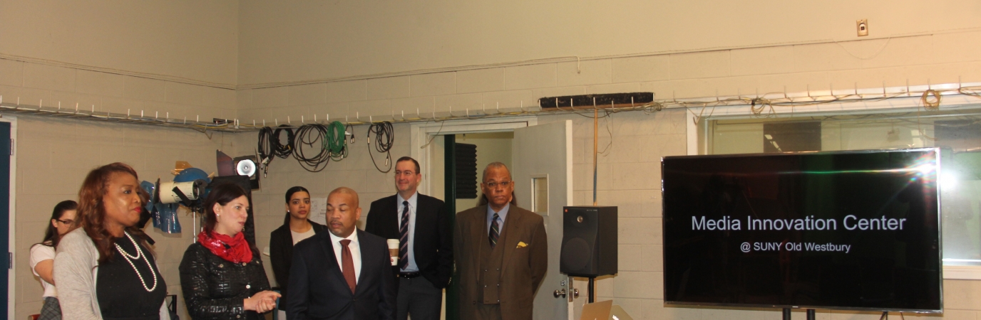 Speaker Heastie and Dr. Butts in TV Studio