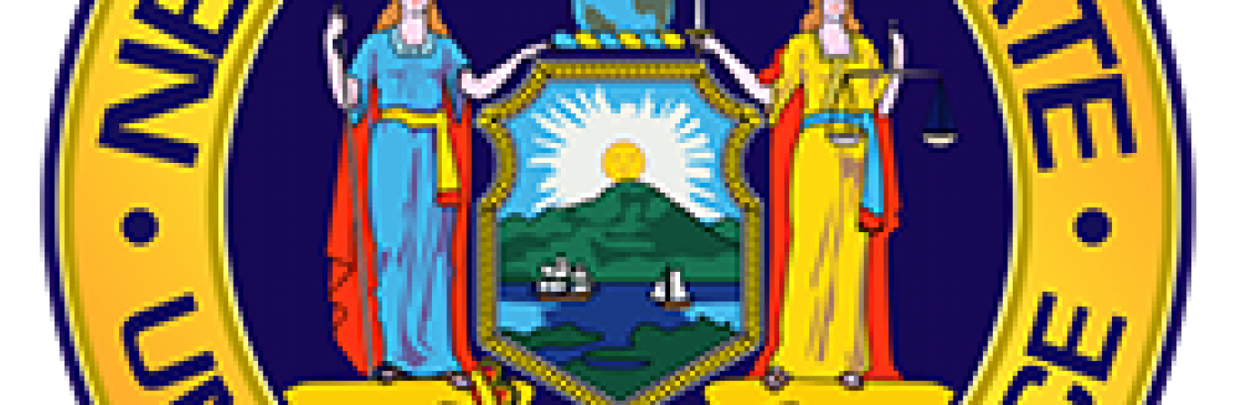 Blue and yellow seal of the State University Police