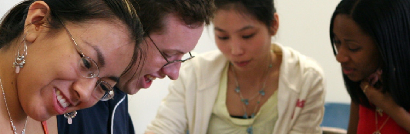 3 students studying together