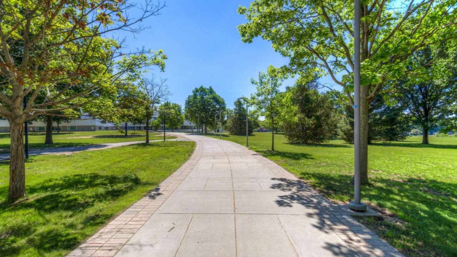 Campus sidewalk