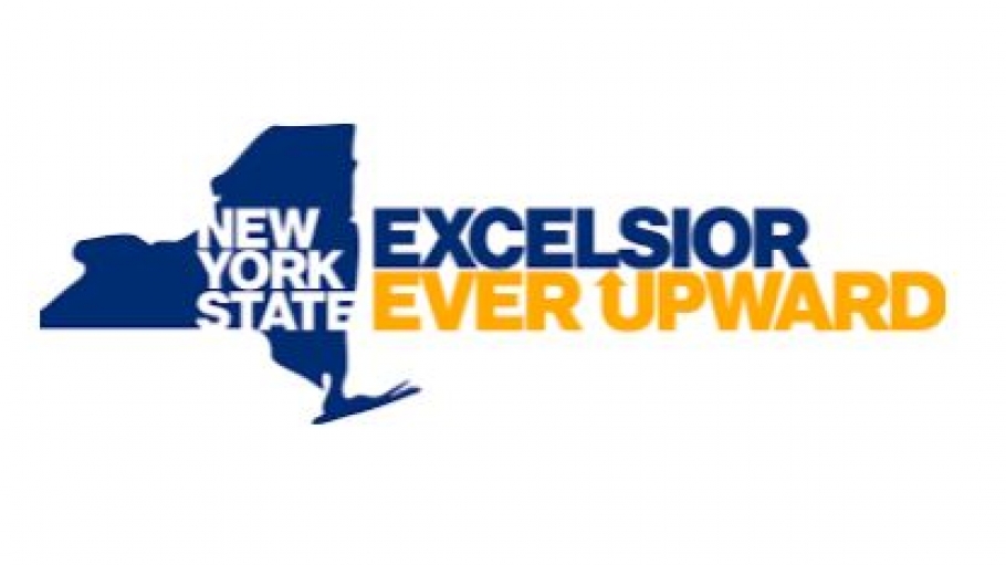 Blue and gold Excelsior Scholarship Logo