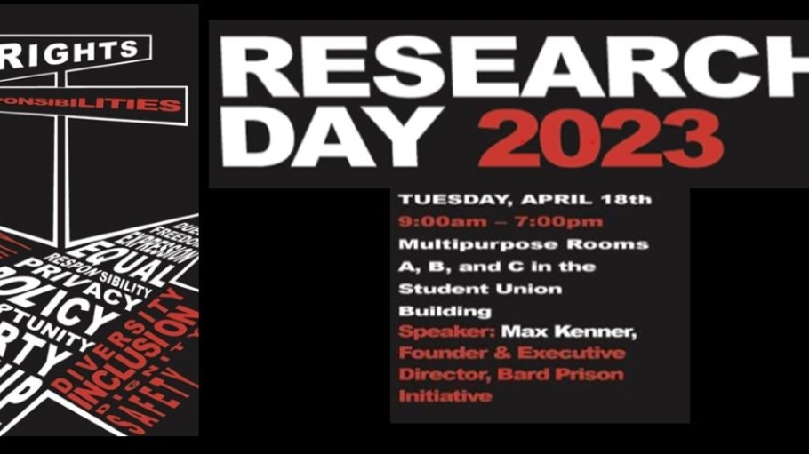 Black background with red and white text that reads Research Day 2023, April 18, Student Union Multipurpose Room 