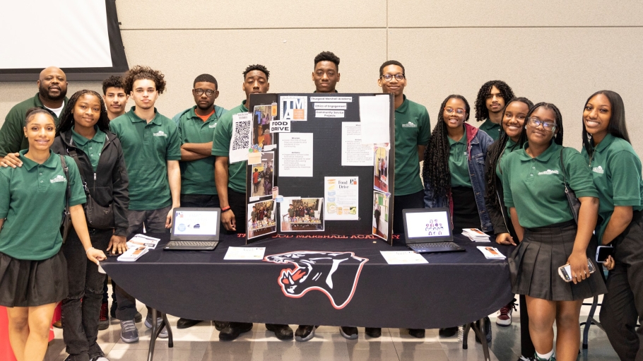 Students from Thurgood Marshall Academy