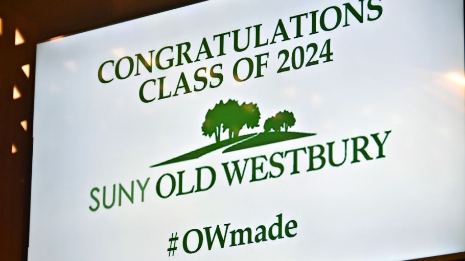 LED screen with text reading Congratulations Class of 2024