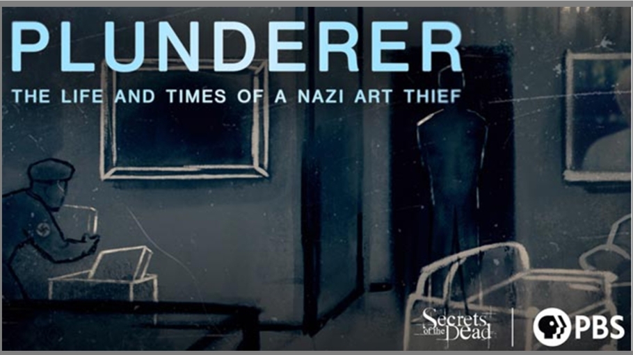 Black and white photo with superimposed text "The Plunderer"