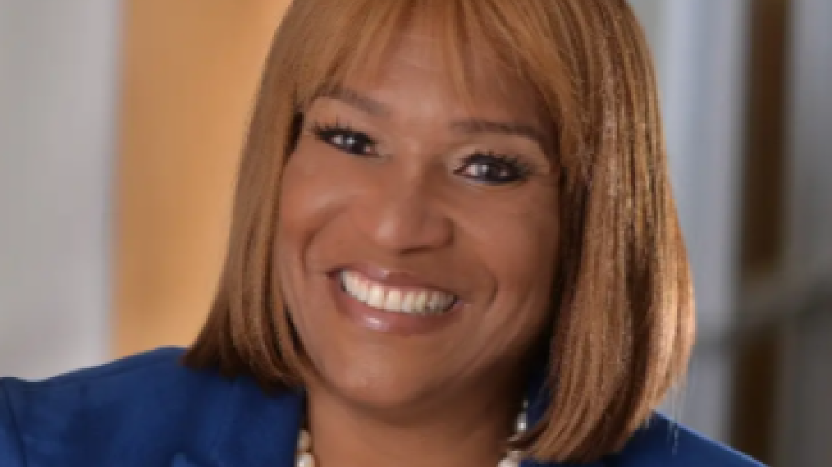 African American woman in a blue blazer