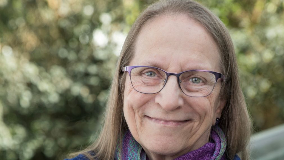 Smiling Caucasian woman with long hair
