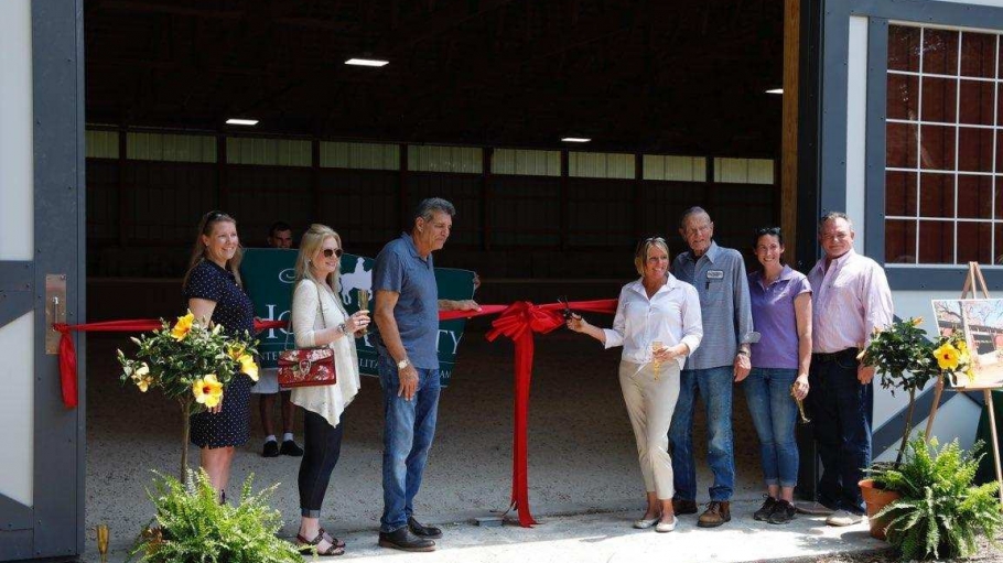Indoor Ring Ribbon Cutting with Scissors