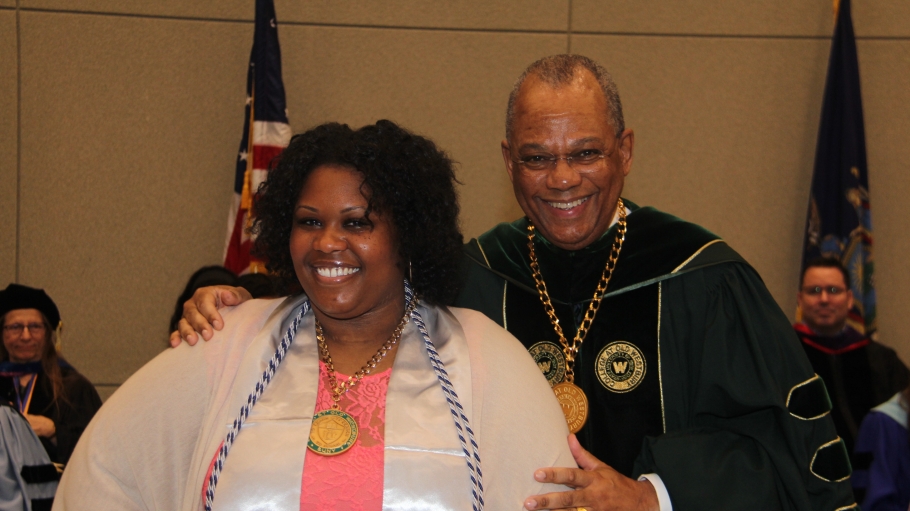Winsome Rodney with President Butts