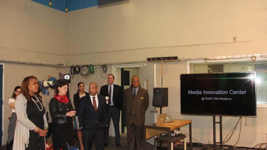 Speaker Heastie and Dr. Butts in TV Studio