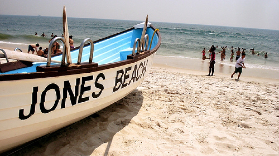 Lifeguard boat at Jones Beach in New York