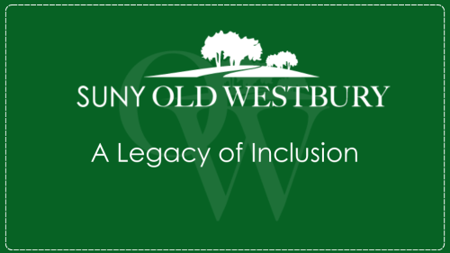 Campus logo on a green background with white text that reads A Legacy of Inclusion