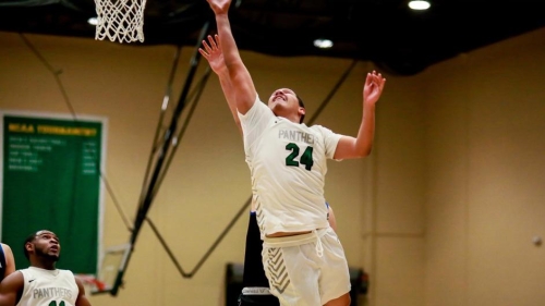 Player shoots a layup
