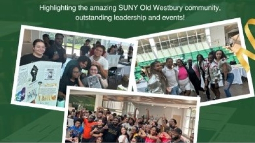 Collage of three photos showing diverse groups of students enjoying campus events