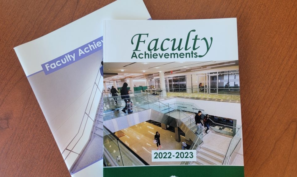 Copies of printed brochures titled "Faculty Achievements"